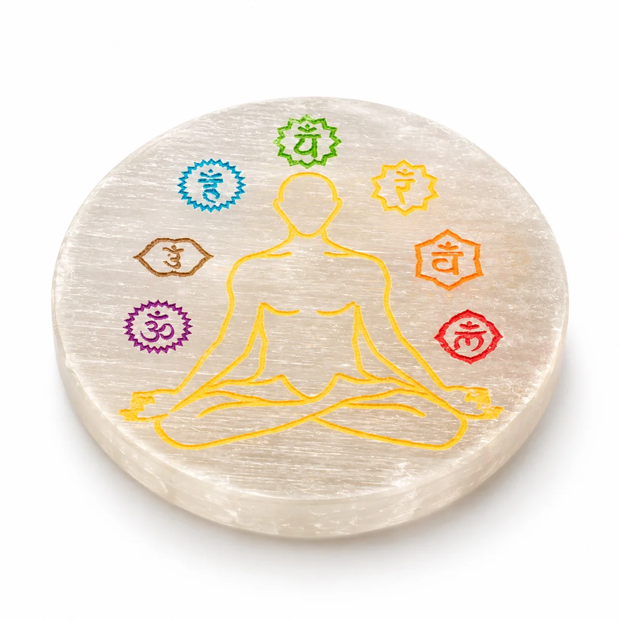 7 Chakra Selenite Plate 2