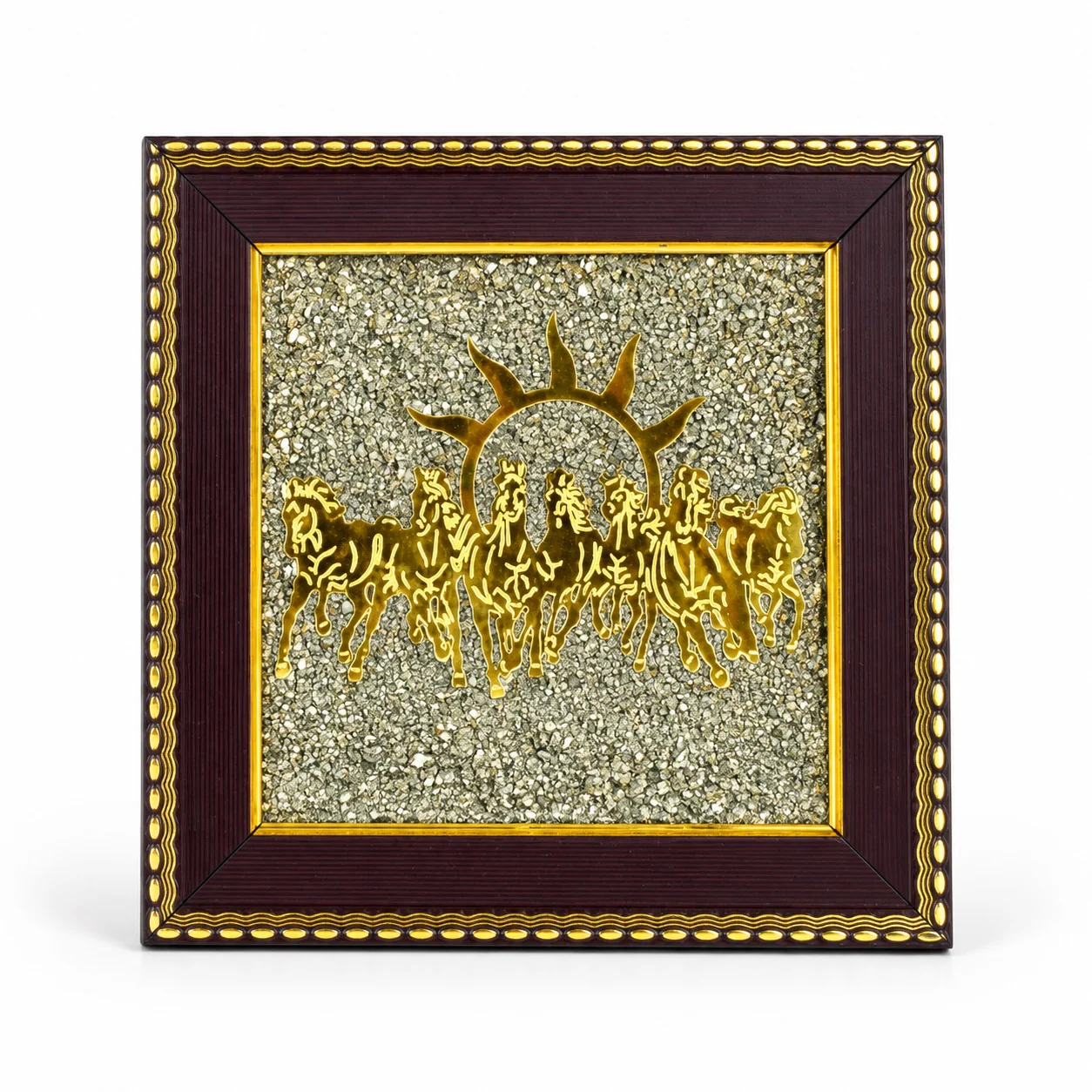 7 Horses on Raw Pyrite Frame 2