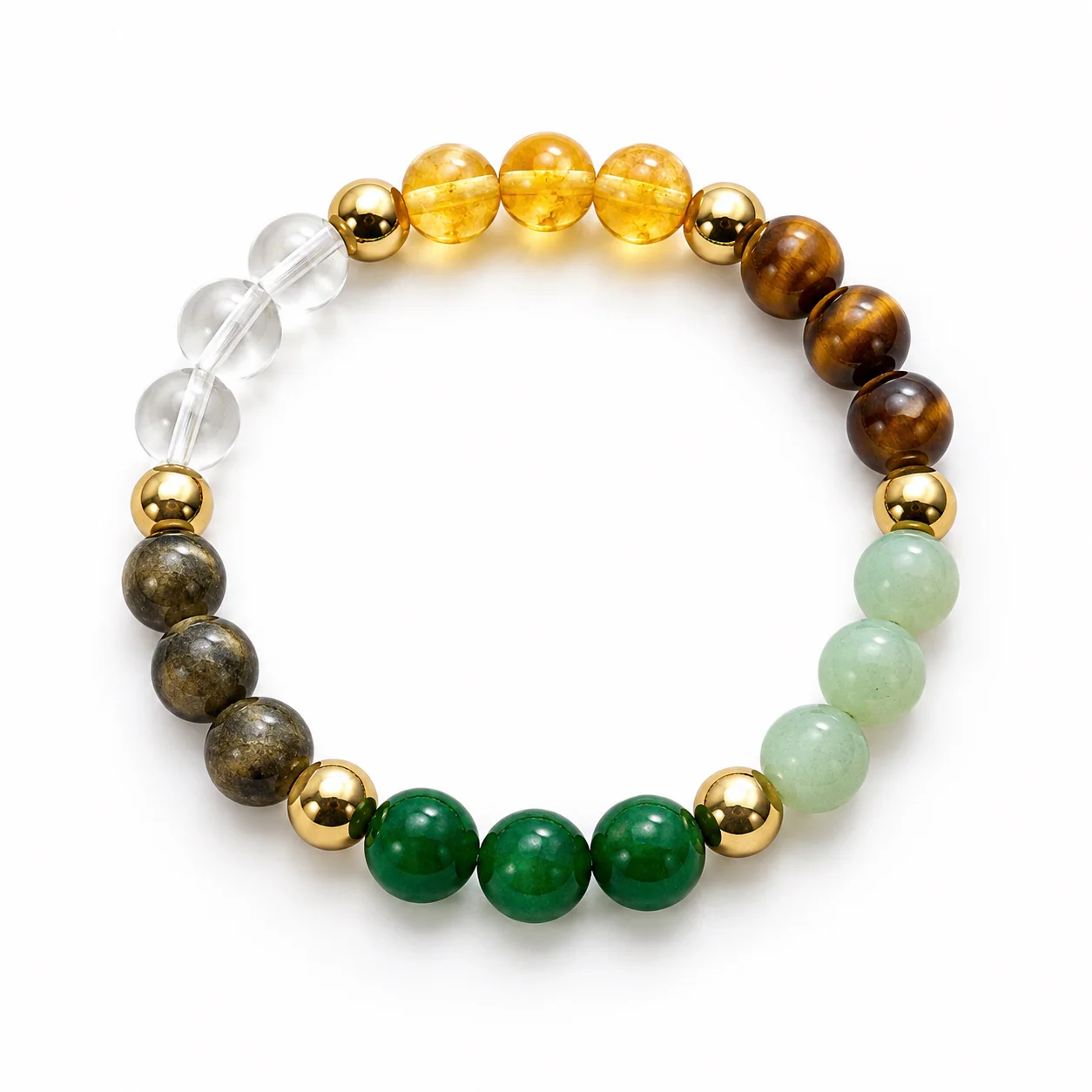 Citrine & Green Aventurine Bracelet (6 mm Beads) 2