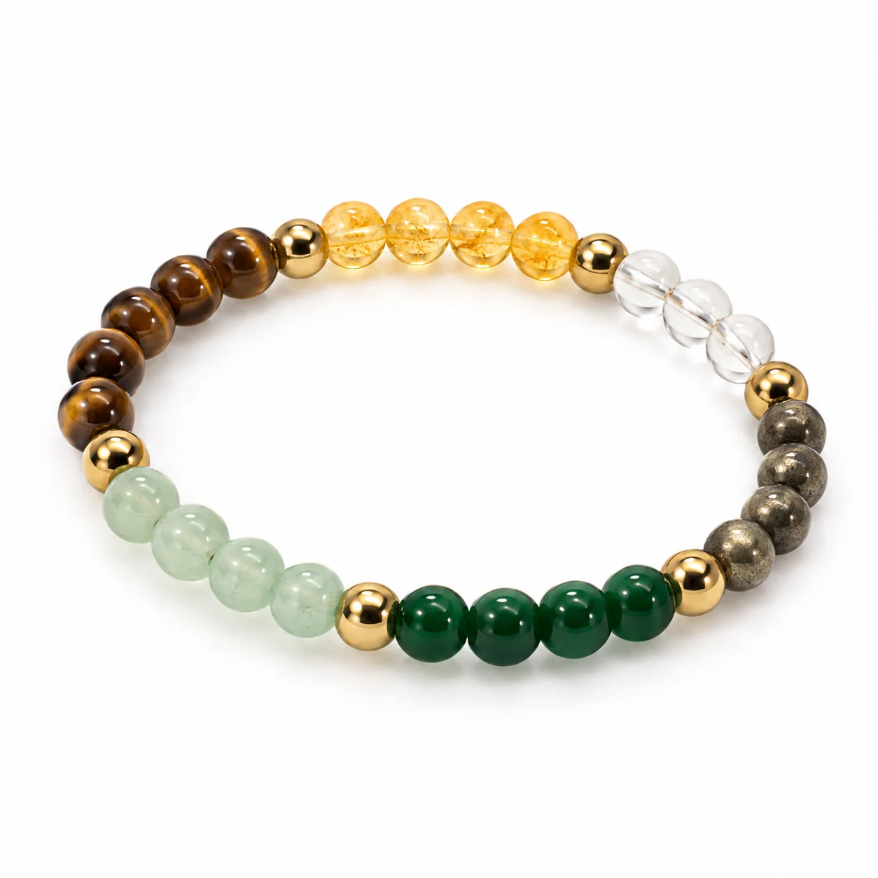 Six-Stone Gemstone Bracelet (Women - 6 mm Beads) 2