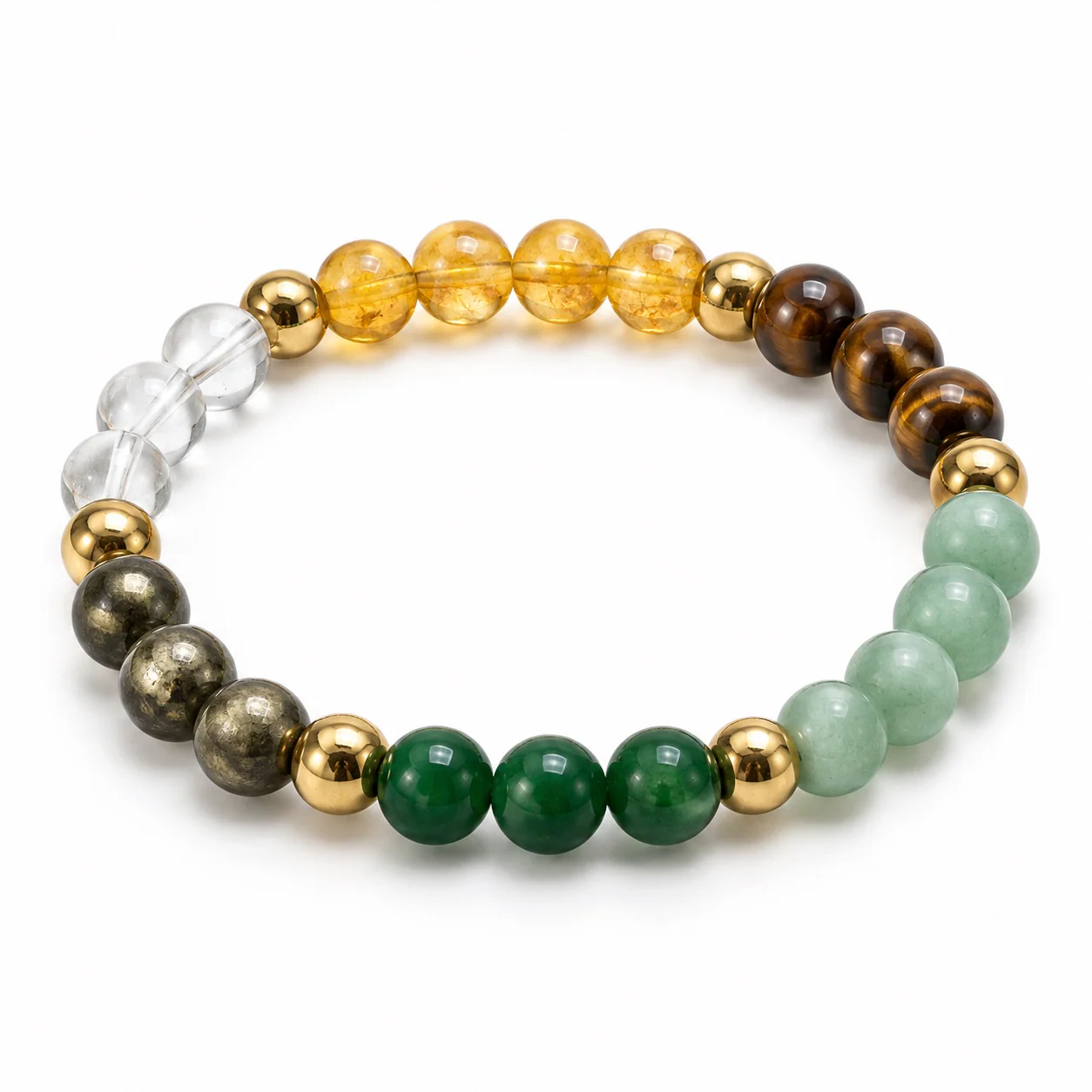 Six-Stone Gemstone Bracelet (7-8 mm Beads) 2