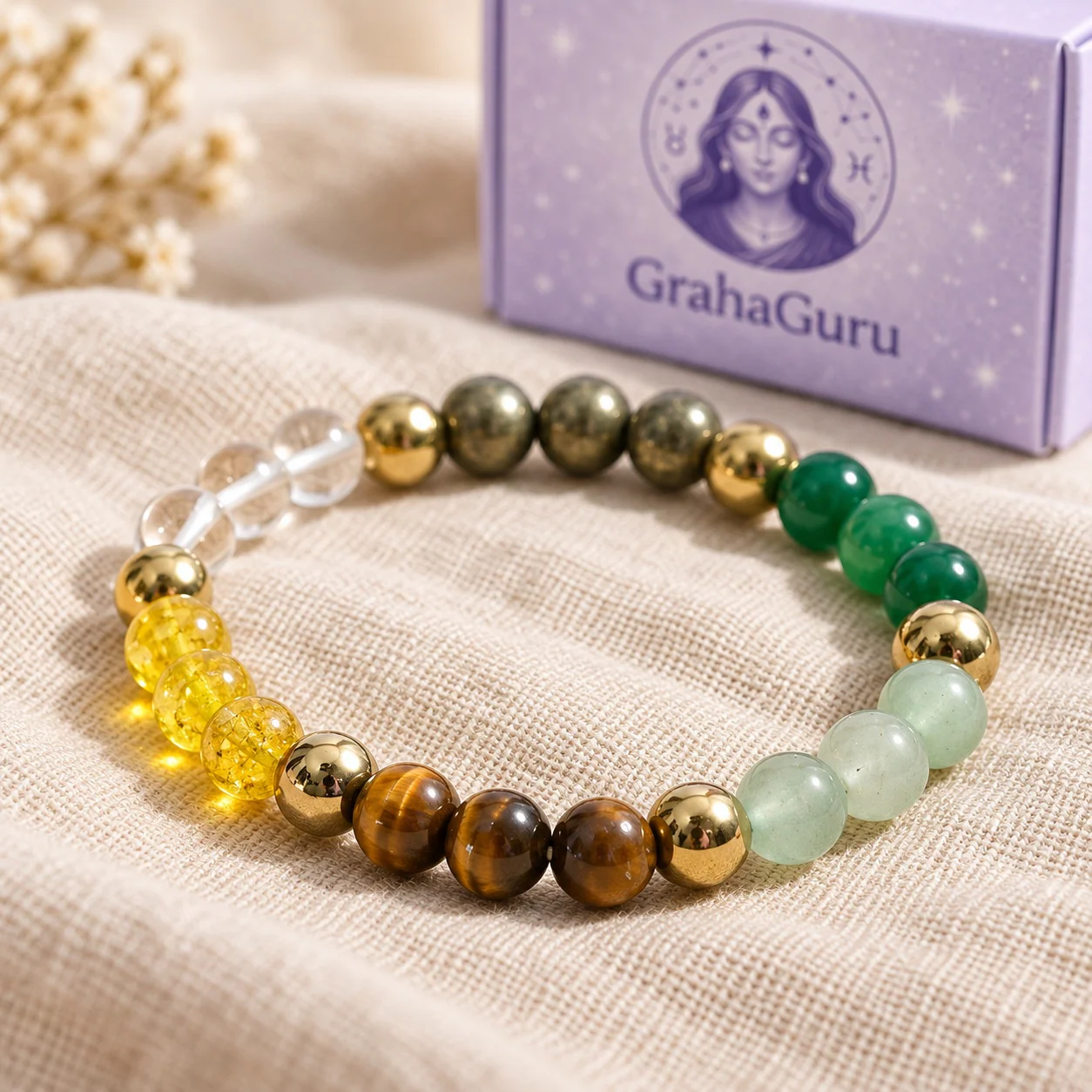 Six-Stone Gemstone Bracelet (7-8 mm Beads) 3