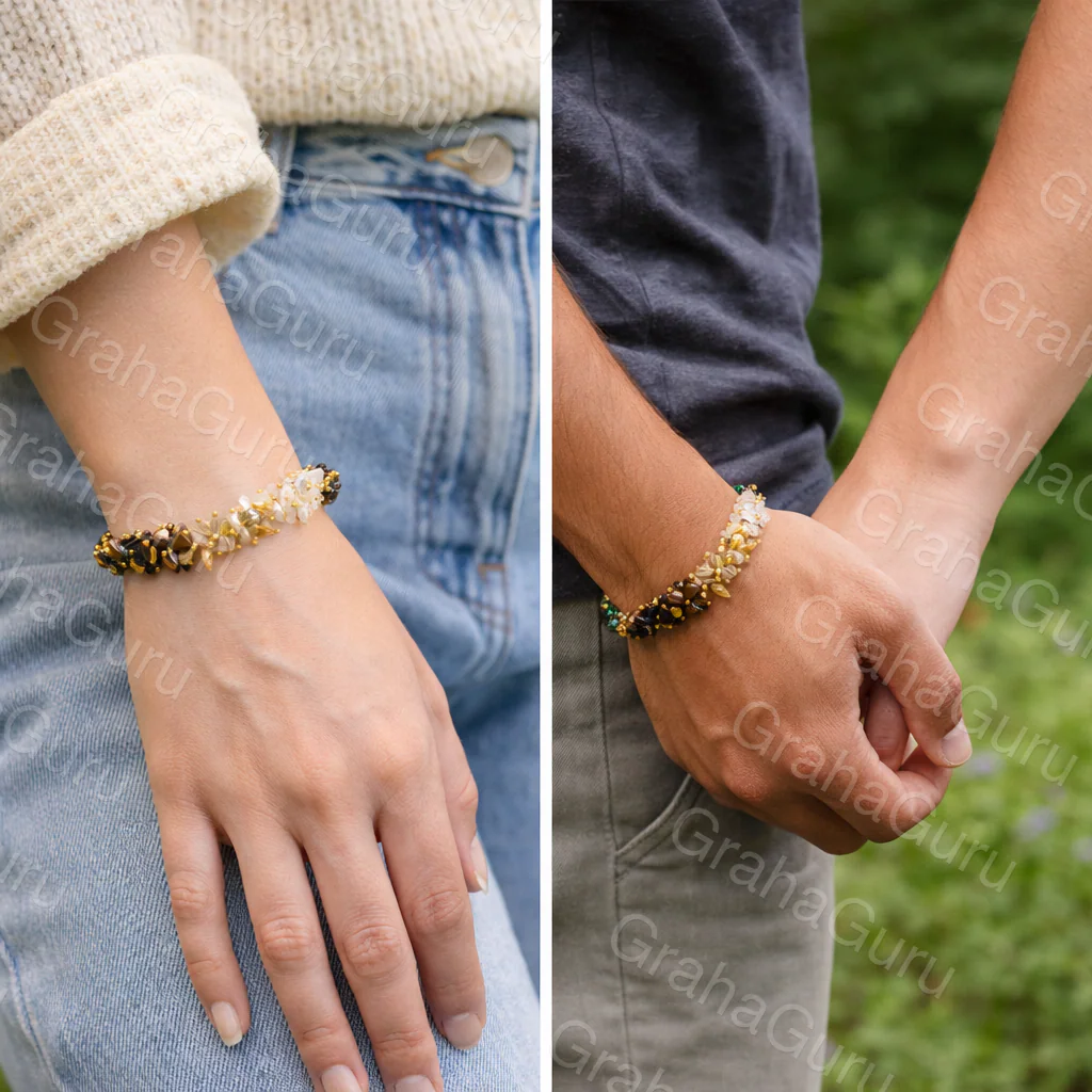 Pyrite, Citrine & Tiger Eye Chips Bracelet 3