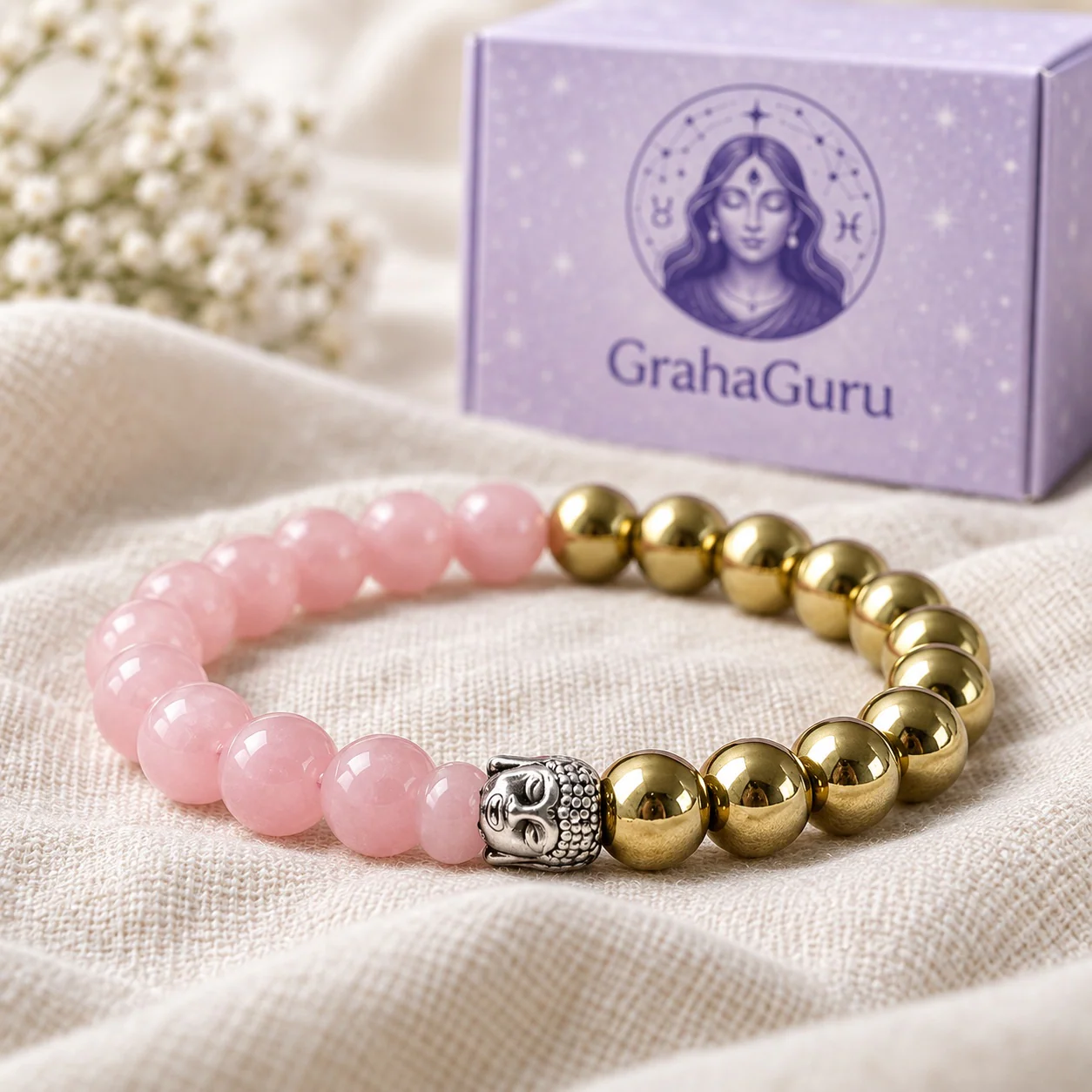 Rose Quartz & Gemstone Bead Bracelet (7-8 mm) 3