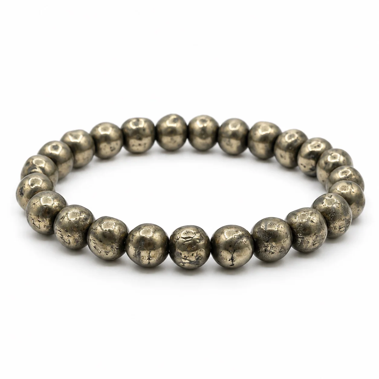 Raw Pyrite Bracelet (7-8 mm Beads) 2