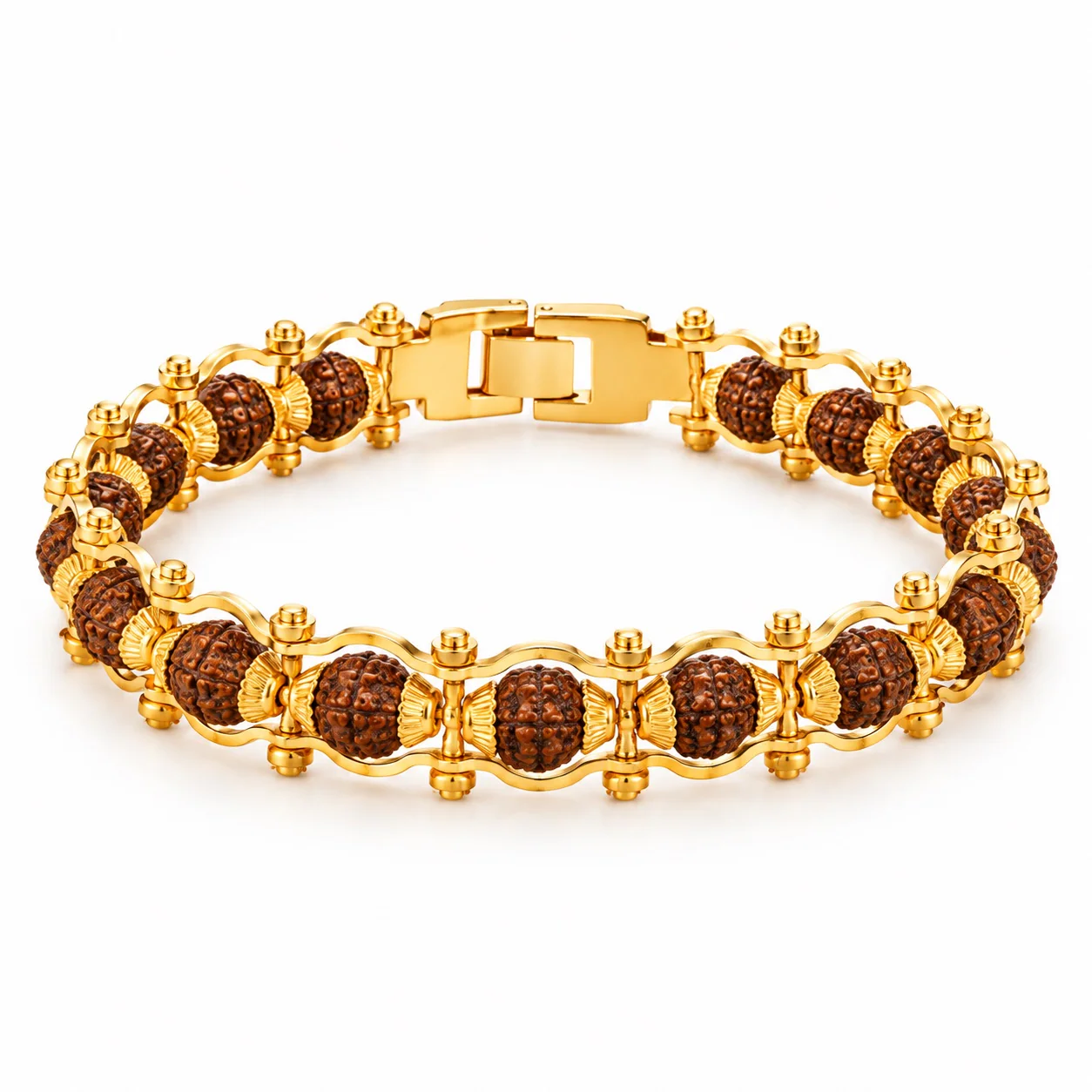 Gold Plated Rudraksha Bracelet 2