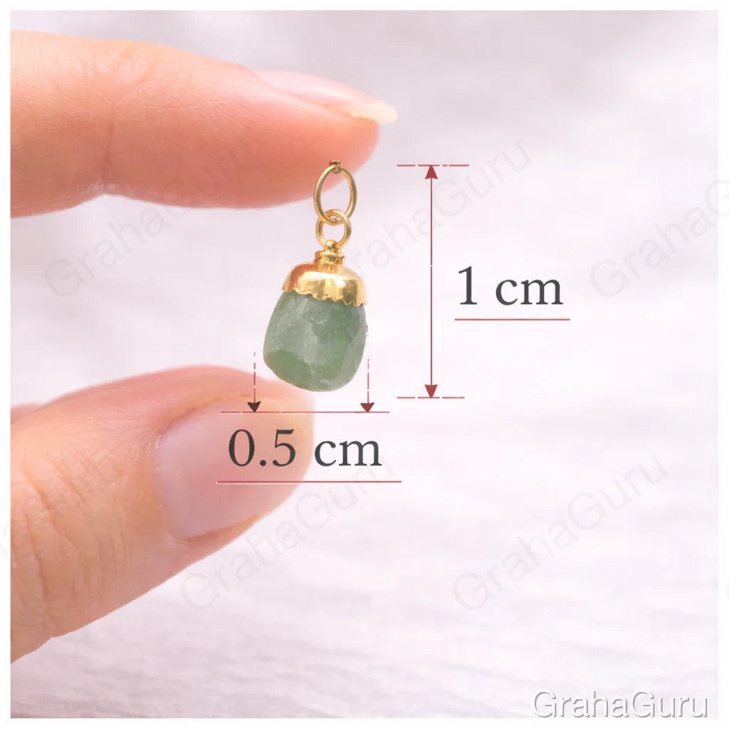 Green Aventurine Natural Stone Pendant with chain - Image 3
