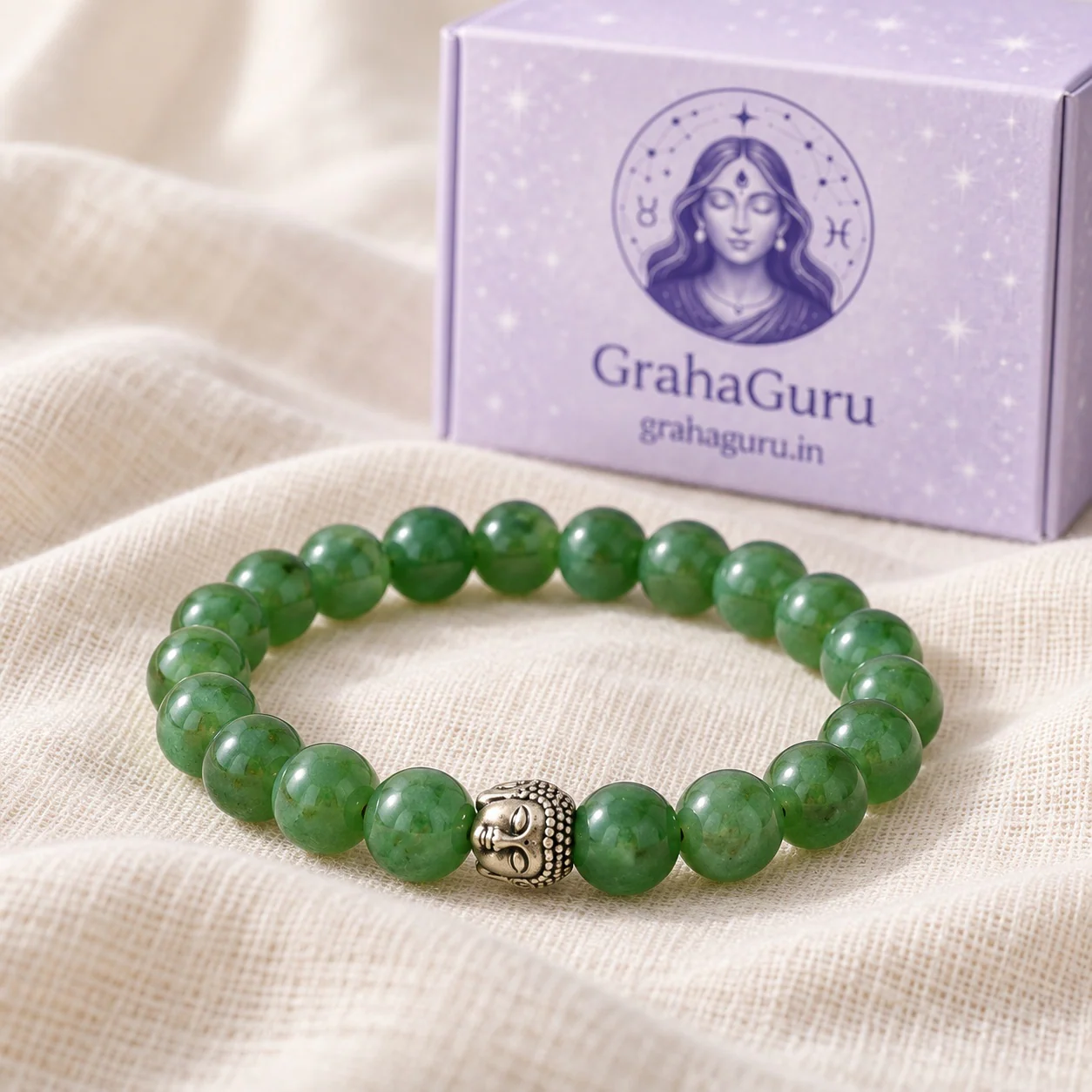 Green Jade Bracelet with Buddha 3
