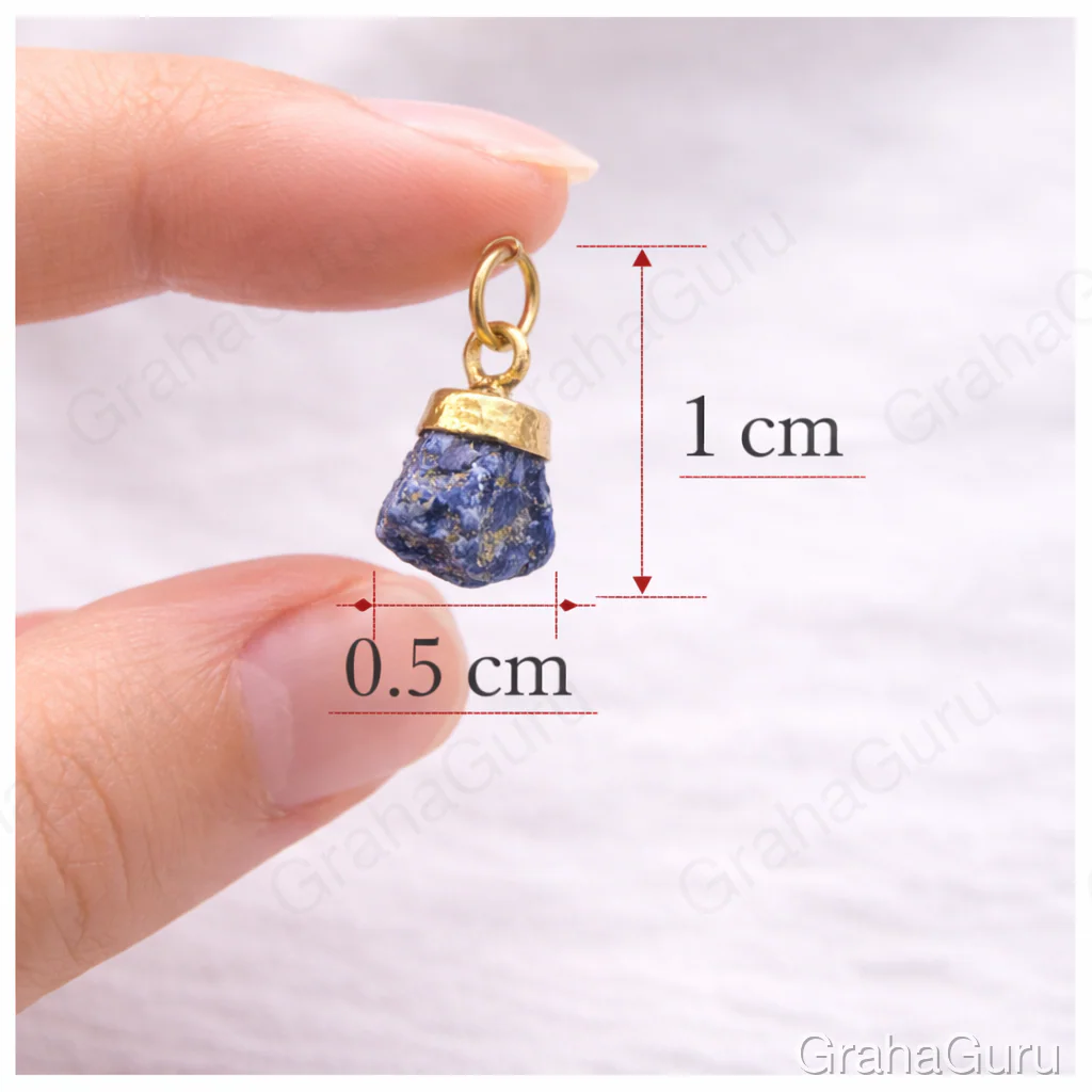 Lapiz Lazuli Natural Stone Pendant with Chain - Image 3