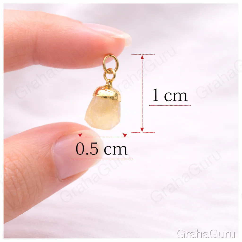 Natural Citrine Stone Pendant with chain - Image 3