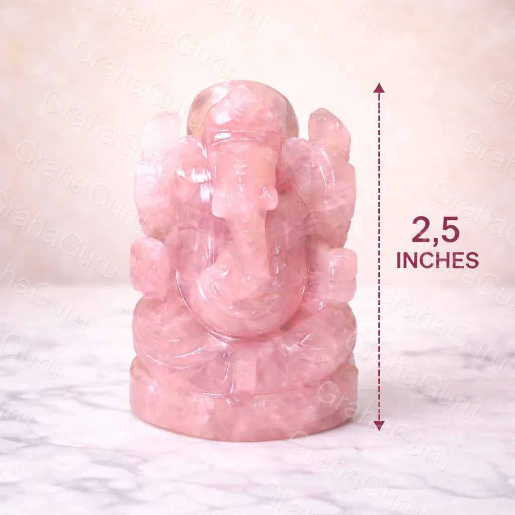 Natural Rose Quartz Lord Ganehsa Idol 4