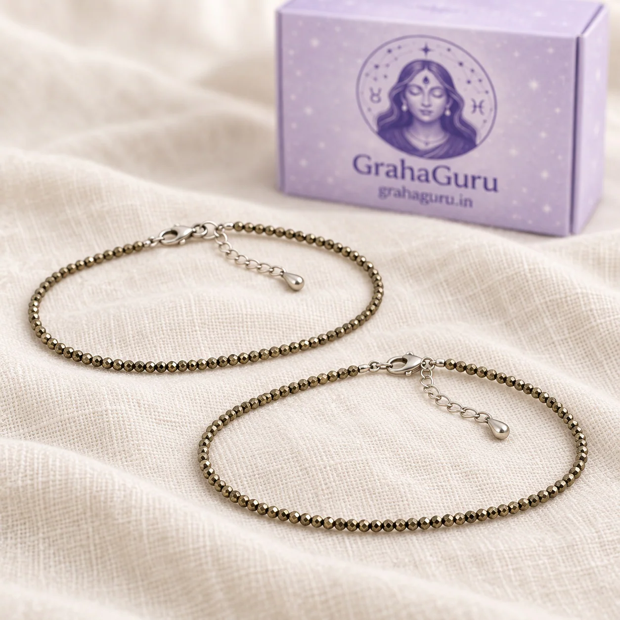 Raw Pyrite Anklet Set Of 2 3