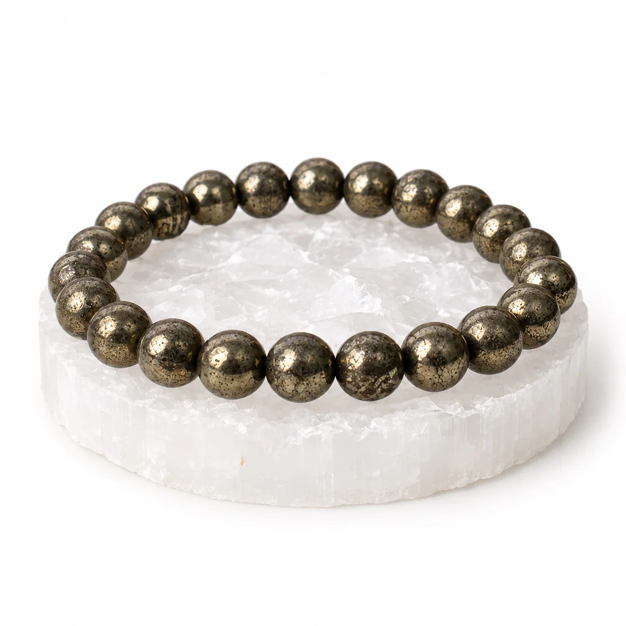 Raw Pyrite Bracelet with Raw Selenite Plate 2