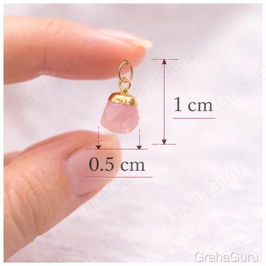 Rose Quartz Natural Stone Pendant with chain - Image 3