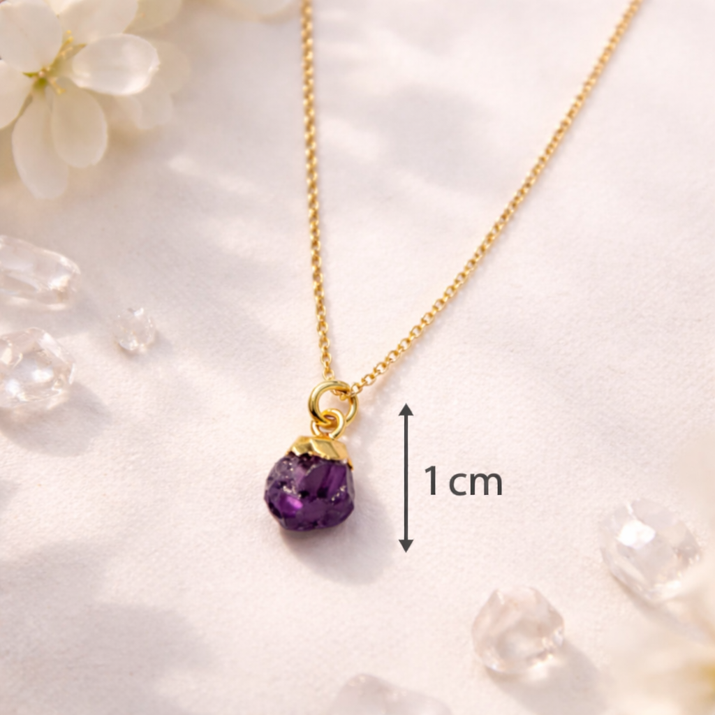 Amethyst Natural Stone Pendant with chain 5