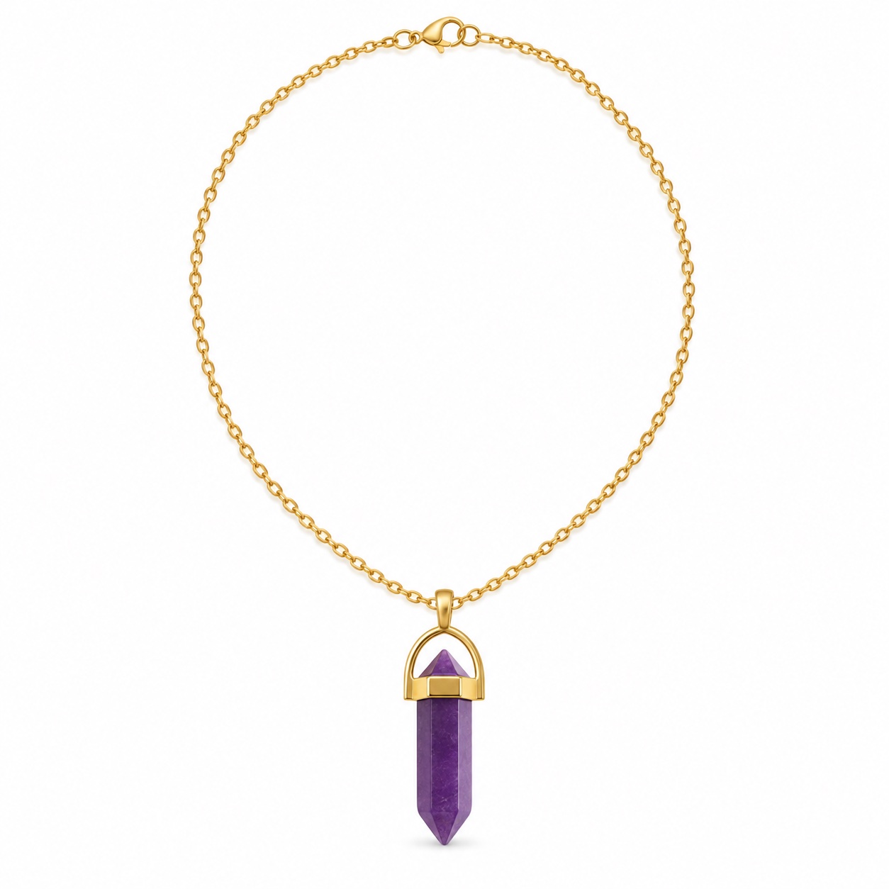 Aquarius Amethyst Pencil Pendant with Chain 2