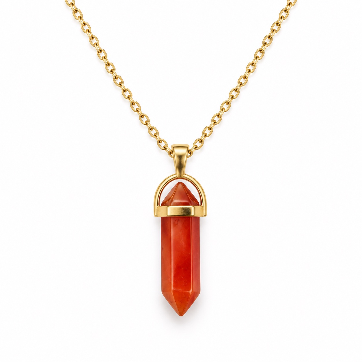 Aries Carnelian Pencil Pendant with Chain 2