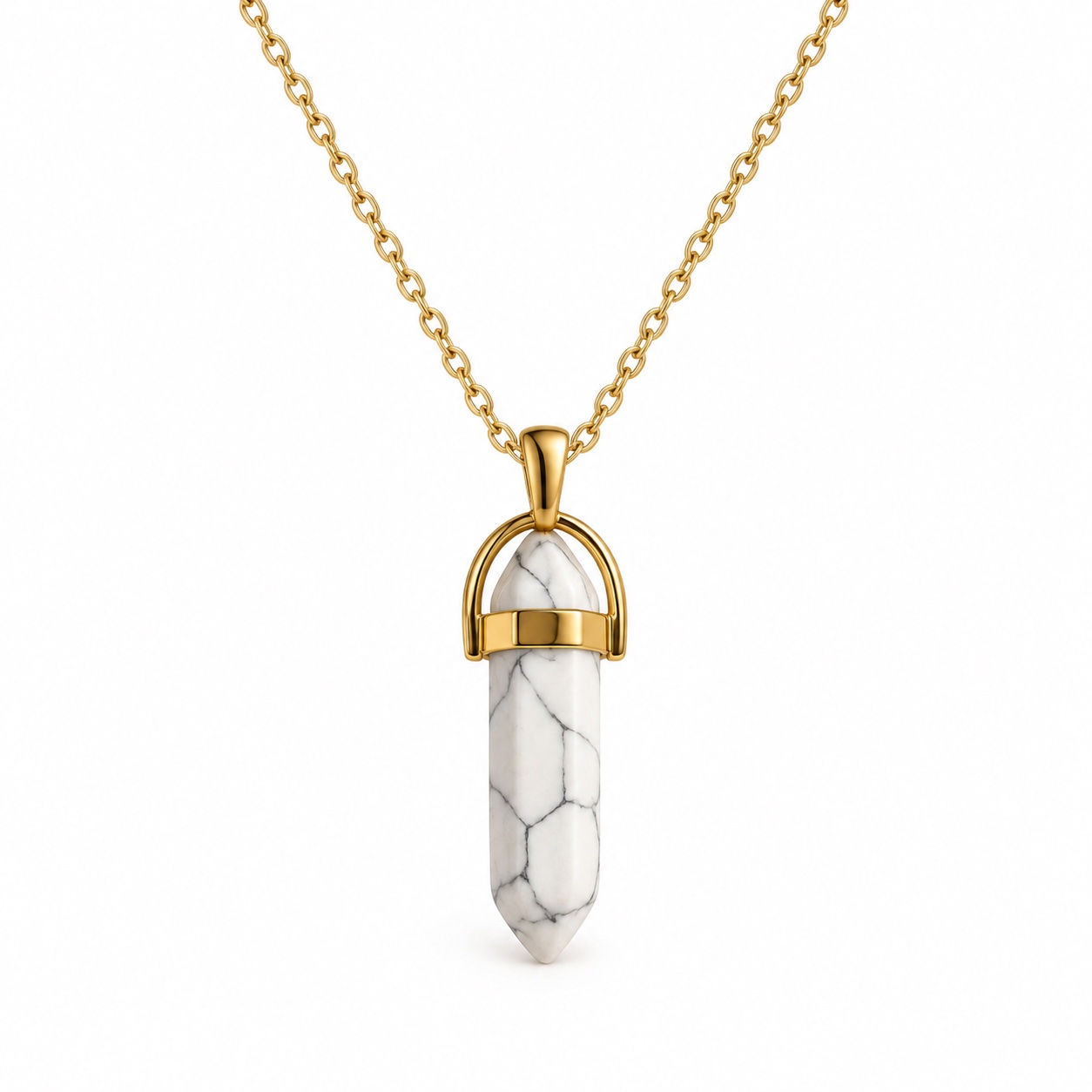 Cancer Howlite Pencil Pendant with Chain 2