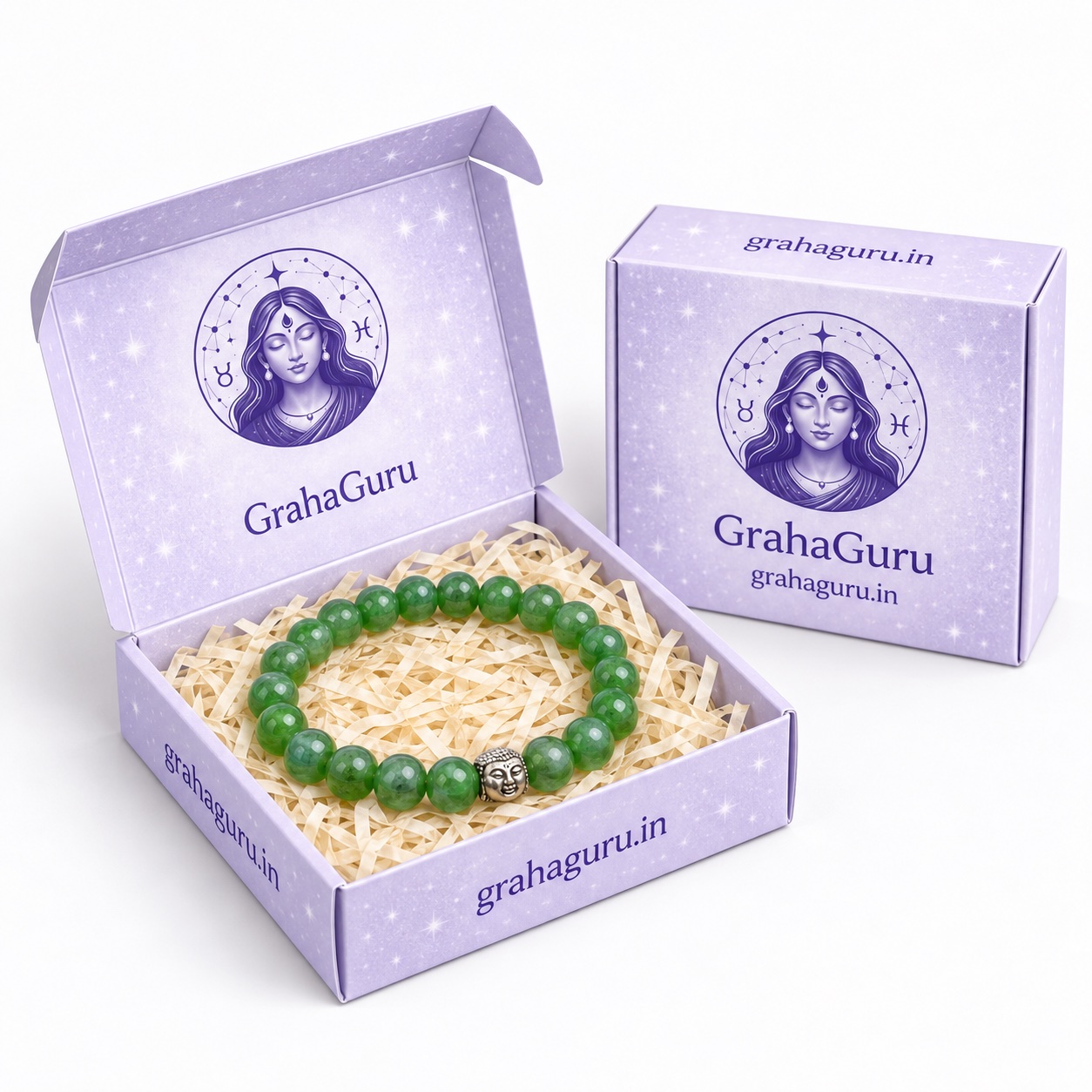 Green Jade Bracelet with Buddha