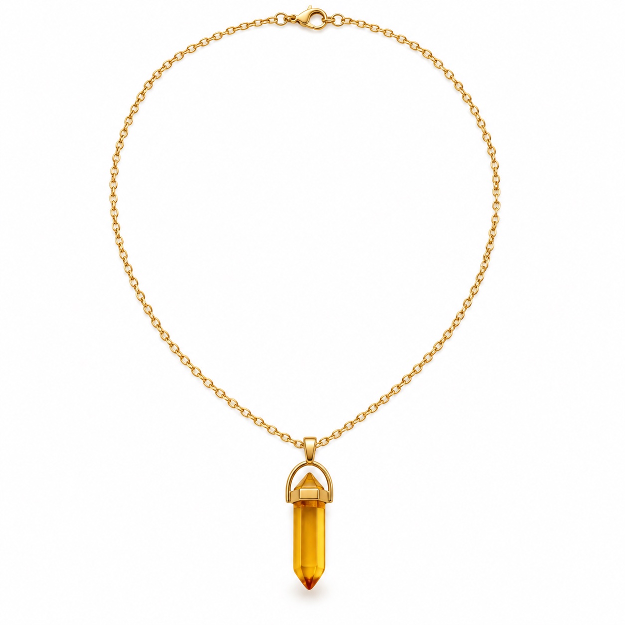 Leo Citrine Pencil Pendant and Chain 2