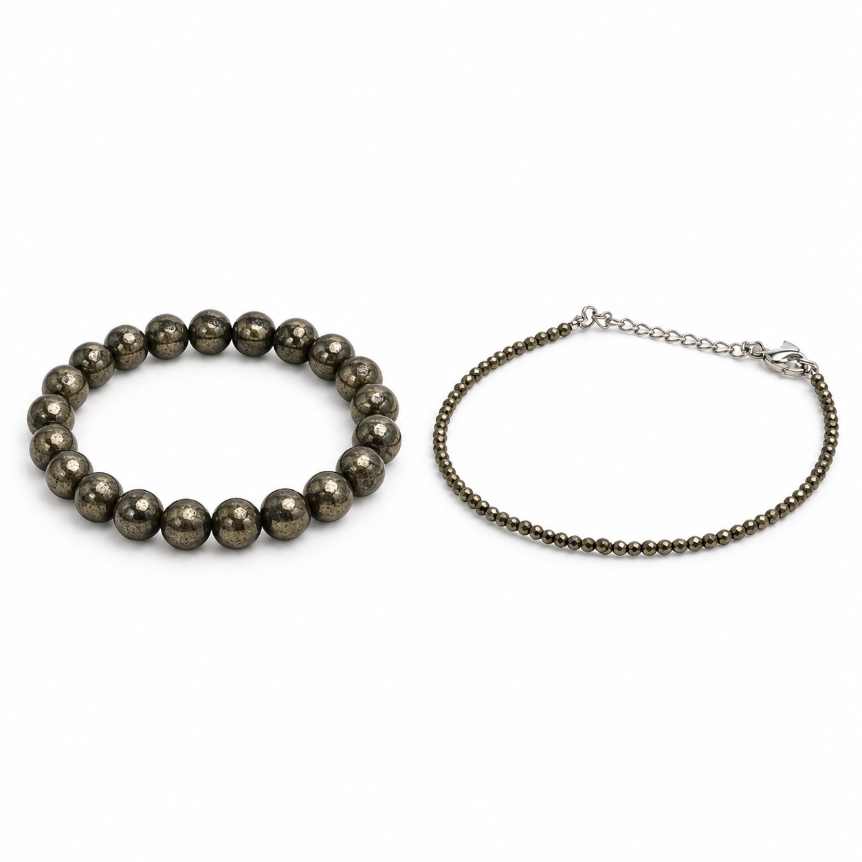 Pyrite Couple Combo - Raw Pyrite Bracelet with Raw Pyrite Anklet 2