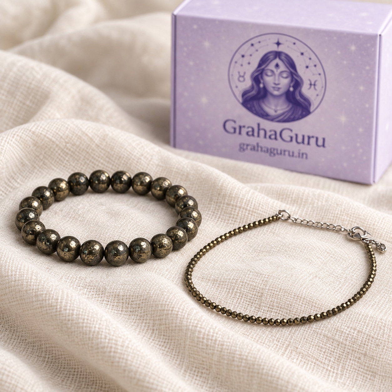Pyrite Couple Combo - Raw Pyrite Bracelet with Raw Pyrite Anklet 3