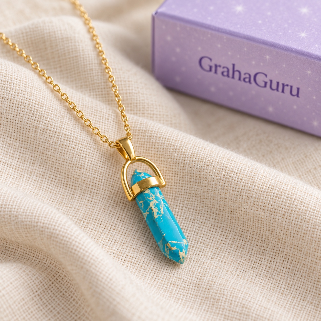 Sagittarius Turquoise Pencil Pendant with Chain 3